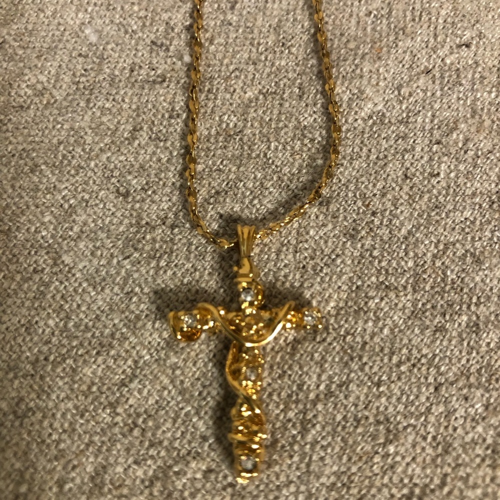 Premier Design gold colored Cross necklace